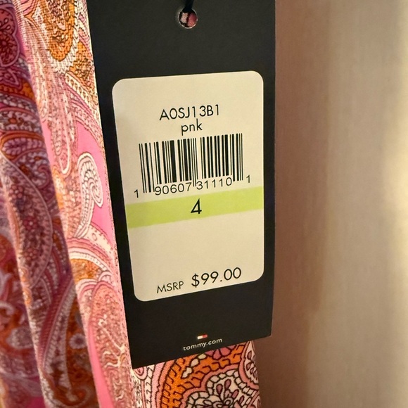 NWT Tommy Hilfiger Pink Paisley Sleeveless Dress, Size 4 - Picture 10 of 12